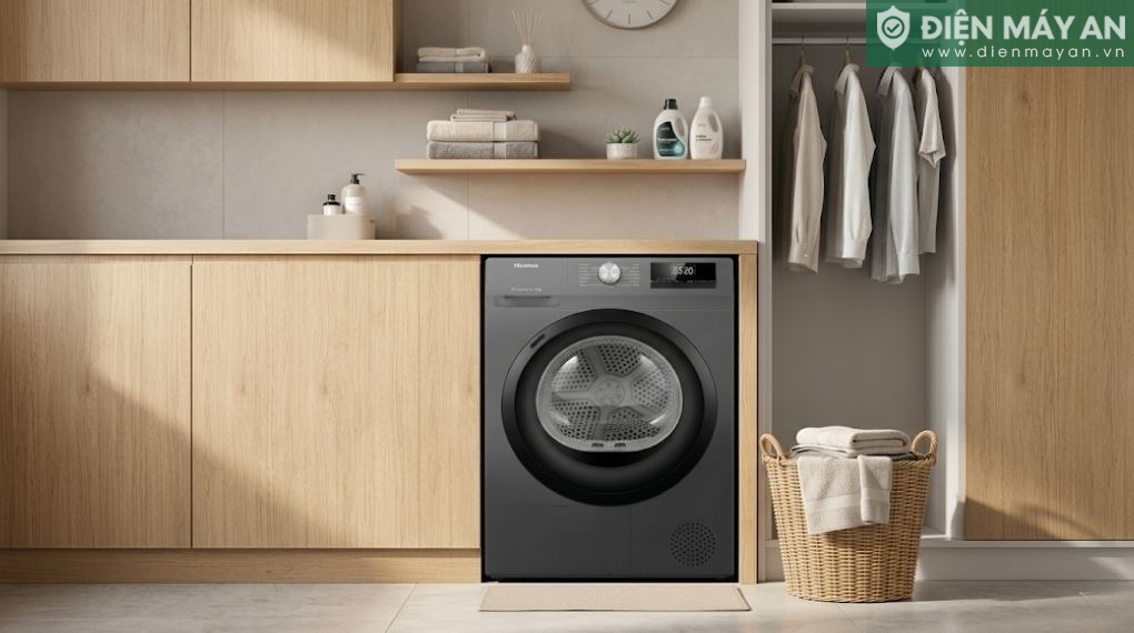 Máy sấy bơm nhiệt Hisense 8 kg DH80N1T